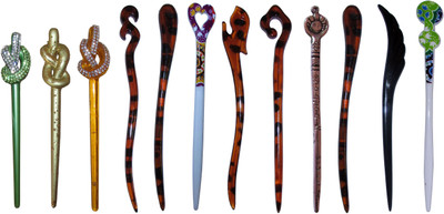 

GEEREESH Combo of Multi Color Juda Sticks Bun Stick(Multicolor)