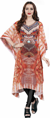 HSFS Printed Poly Georgette Women Kaftan