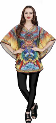 REYANS Printed Poly Georgette Women Kaftan