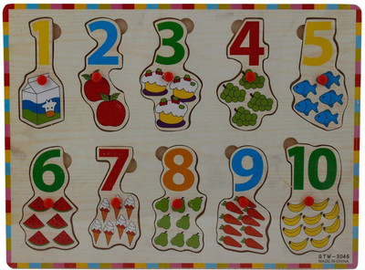 

TINEE Easy learning - Wooden Numbers learn to count tray - Pin and place learning kit(Multicolor)