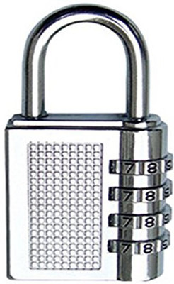 

AEC 4-Digit Safe PIN Hand Bag Shaped Combination Padlock Lock Combination Lock(Silver)