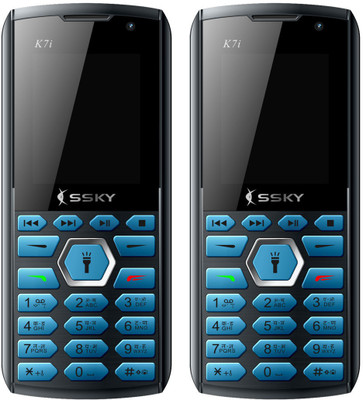 

Ssky K7i Combo of Two Mobiles(Blue & Black)