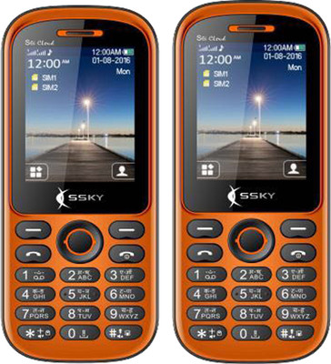 

Ssky S6i Cloud Combo of Two Mobiles(Orange & Black)