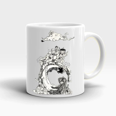 MUGKIN Alphabet letters C Printed Bykin. Birthday gift for Charu,chahat,chetan,chirag, Ceramic Coffee Mug(350 ml)