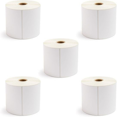 

Aditya Labels 100 MM X 150 MM, Thermal Transfer Barcode Labels, 400 Labels In Roll, Permanent Self Adhesive Paper Label(Smooth White)