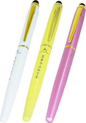 

Dikawen Exclusive Slim Nib With Smart Phone Stylus, Light Weight and Smooth Fountain Pen(Pack of 3)