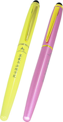 

Dikawen Exclusive Slim Nib With Smart Phone Stylus, Light Weight and Smooth Fountain Pen(Pack of 2)