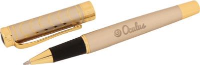 

Oculus Select Ring Pattern Cap with smooth Satin Rose Gold High Quality Designer metallic Roller Ball Pen