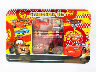 

IndusBay Cars Cartoon Theme Art Metal Pencil Box(Set of 1, Red)