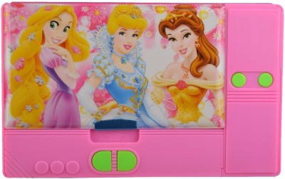 IndusBay Princess Cartoon Theme Art Plastic Pencil Box(Set of 1, Pink)