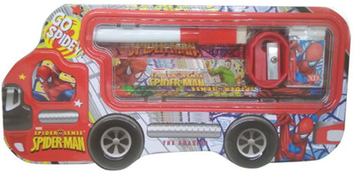 

IndusBay SpiderMan Cartoon Theme Art Metal Pencil Box(Set of 1, Red)