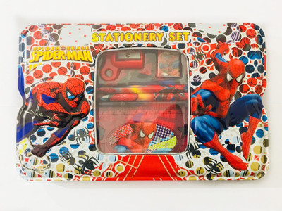 

IndusBay SpiderMan Cartoon Theme Art Metal Pencil Box(Set of 1, Red)