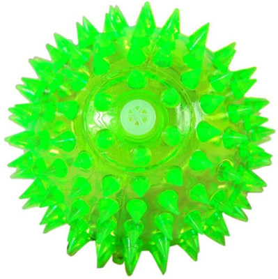

Pet Needs LED Light-up Spike Squeaky Ball with Free Collar Charm for Puppy-Small Rubber Ball, Fetch Toy, Squeaky Toy For Dog