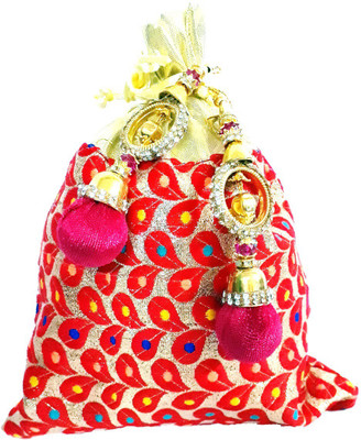 

P2 CREATIONS BATUA MULTICOLOUR Mobile Pouch(Red)