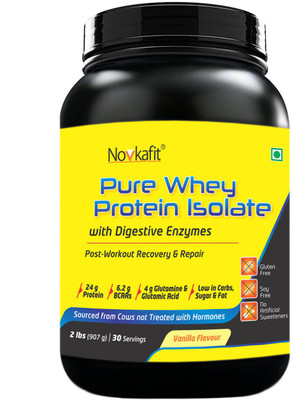 

Novkafit Whey Protein Isolate with Digestive Enzymes Whey Protein(907 g, Vanilla)