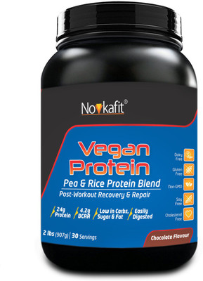 

Novkafit Vegan Protein, Pea & Rice Protein Isolate (100% Plant-Based) Plant-Based Protein(907 g, Chocolate)