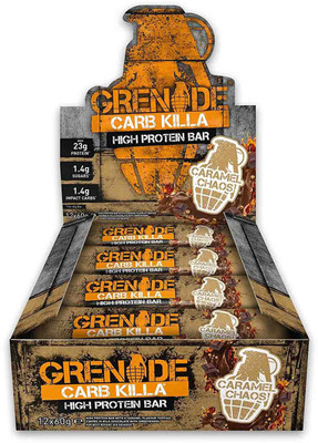 

Grenade Carb Killa High Protein Bar, Caramel Chaos - 720g (12 x 60g) Protein Bars(720 g, Caramel Chaos)