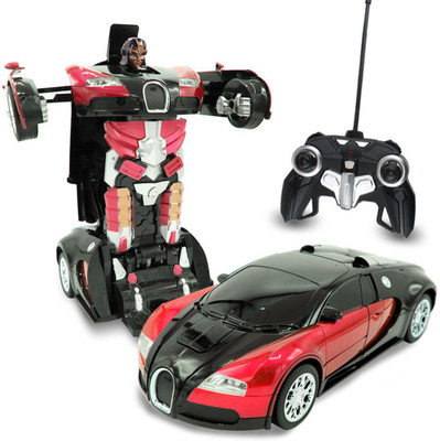 

Lootmela Remote Controlled Car Transformes to A Bugget Robot(Red, Black), Black;red