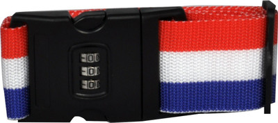 

EZ Life Travel Safety - Nylon Strength Travel Belt Luggage Strap with Combination Lock - Red White Blue Luggage Strap(Red)