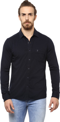 mufti-men-solid-casual-dark-blue-shirt