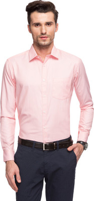 40% OFF on Knighthood by FBB Men Solid Formal Pink Shirt on