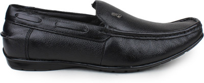 

Shumael Black Leather Casual Shoes Loafers For Men(Black)