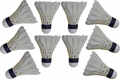

DELTOYHUT Feather Badminton Shuttlecock - Pack of 10 Feather Shuttle - White (Slow, 77, Pack of 10) Plastic Shuttle - White(Medium, 77, Pack of 10)