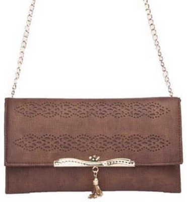 

Aliado Women Evening/Party Brown Leatherette Sling Bag