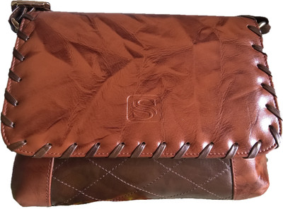 

Sunshine Bags Women Casual Brown Genuine Leather Sling Bag