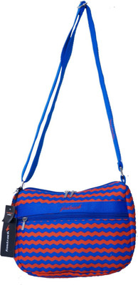 

Fastrack Girls Casual Orange, Blue Canvas Sling Bag, Blue;orange