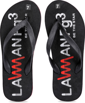

LAWMAN PG3 Flip Flops, Black & red
