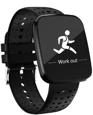 

VibeX Heart Rate Blood Pressure Monitor Smart watch(Black Strap, Size : Free Size), Midnight