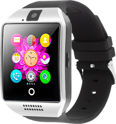 

SYL PLUS Q18 Smart Wrist Watch Bluetooth Waterproof GSM Phone For Android Samsung iPhone - Silver/Black Smartwatch(Silver Strap Free Size)