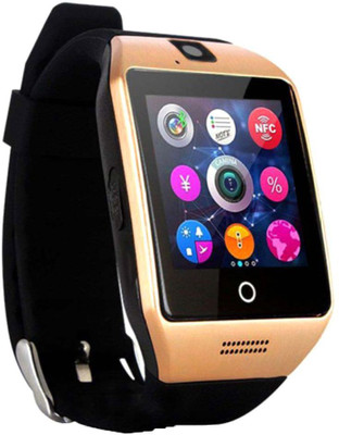 

SYL PLUS Smart Gear Q18 Smart Watch Phone - 0.8MP Camera – Single SIM - Gold Smartwatch(Black Strap Free Size)