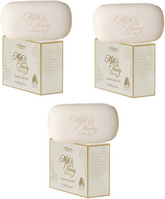 

Oriflame Sweden Milk and Honey Gold Creamy Soap Bar Set of 3 (100g Each)(300 g, Pack of 3)