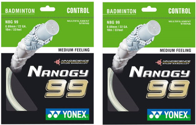 

Yonex Nanogy 99 0.69 mm Badminton String - 10 m(White)