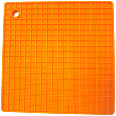 Generic Square Pack of 2 Table Placemat(Orange, Silicone)