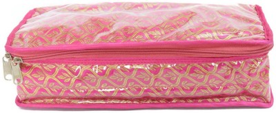 iShine 1 pc Locker Bangles Kangan Necklace Payal Organizer Jewelry Pouch Imitation (Raani Pink) Jewellery Vanity Box(Raani Pink)