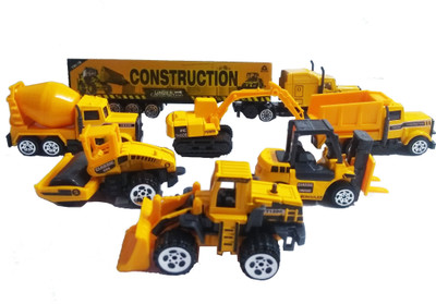 

Emob Mini Die Cast Metal 7 Pcs Engineering Construction Vehicle Trucks Toys Play Set for Kids(Multicolor)