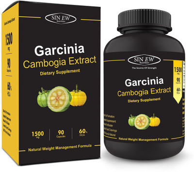 

Sinew Nutrition Garcinia Cambogia 1500 mg Extract for Weight Loss (90 Veg Capsules), 100% Pure & Natural Fat Burner & Appetite Suppressant Supplement(1500 mg)