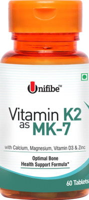 

Unifibe Vitamin K2 as MK-7 (with Calcium, Magnesium, Vitamin D3 & Zinc)(60 No)