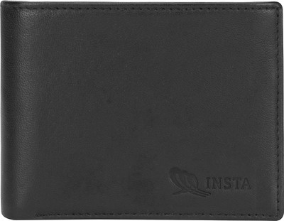 

INSTA SERVICE Men Black Genuine Leather Wallet(6 Card Slots)