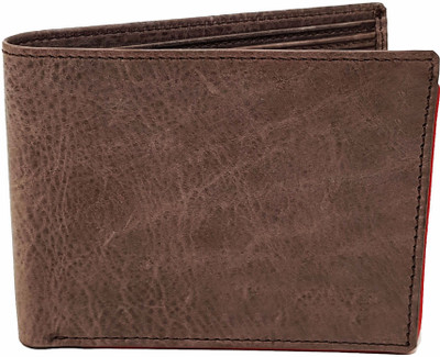 

Wildmount Boys Brown Genuine Leather Wallet(8 Card Slots), Brown red