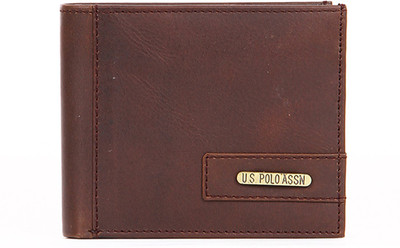 

U.S. Polo Assn Men Brown Genuine Leather Wallet(8 Card Slots)