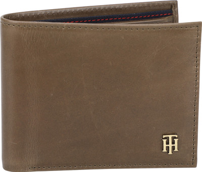 

Tommy Hilfiger Men Brown Genuine Leather Wallet(4 Card Slots), Olive;navy