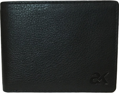 

ALAN KIRSTEN Men Black Genuine Leather Wallet(9 Card Slots)