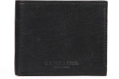 

U.S. Polo Assn Men Black Genuine Leather Wallet(4 Card Slots)