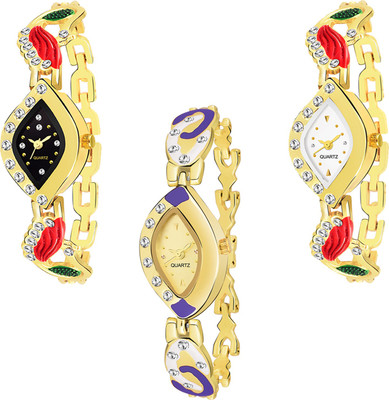 

BOBO BIRD New Best Combo Pack 3 Stylish Diamond Studded Party-Wedding Style Watch For Girls & Women 01TW011 Watch - For Girls