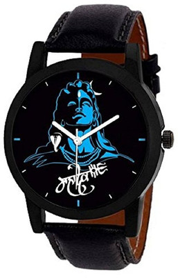 

Swadesi Stuff New Arrival Stylish Black leather strap Lord Shiva Mahadev watch for Men & Boys Watch - For Men & Women