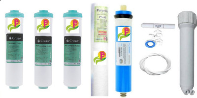 

Pe 1 Year RO Service Kit with Inline set, 80 GPD membrane, MH, Spun and Other Accessories Solid Filter Cartridge(0.0005, Pack of 16)